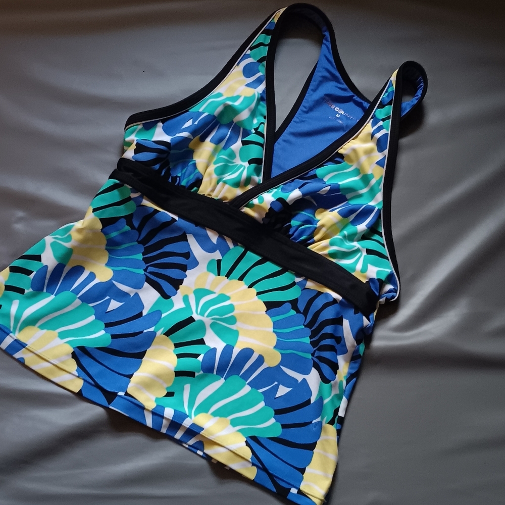 FREE COUNTRY Swimsuit Tankini Top M 8/10